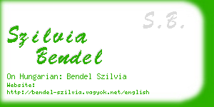 szilvia bendel business card